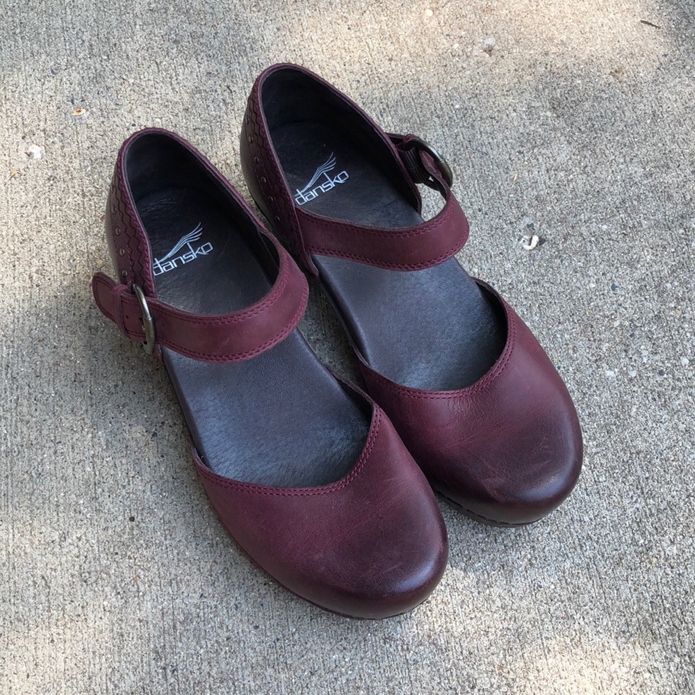 Dansko Burgundy Mary Jane Clogs